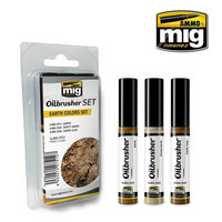Ammo by Mig Oilbrusher Set Earth Colors 3 x 10ml