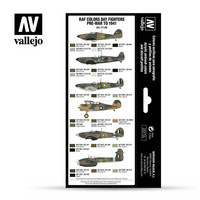 Vallejo Model Air 71.149 RAF Colors Day Fighters Pre-war to 1941 maalisetti 8x17ml