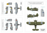S.B.S model 1/72 Polikarpov I-153 Chaika in Finnish Service siirtokuvat