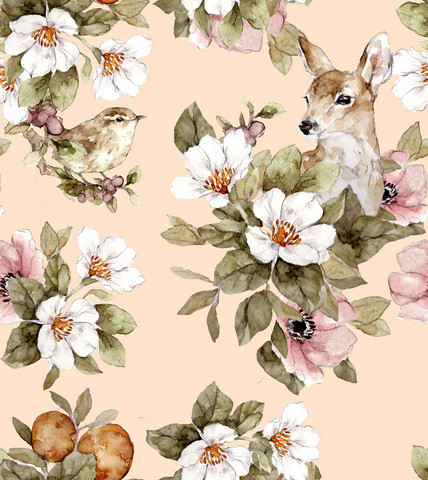 Metsän kuiskaus -trikoo, soft peach