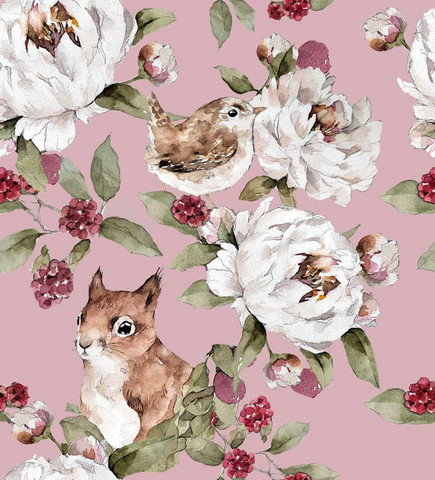 Kurre ja lintu -trikoo, vanha light old rose