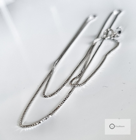 Hopeaketju (laatikkomalli) 45,5 cm / 1 mm