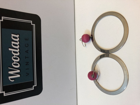 E8 Aarikka pink earrings 4 cm