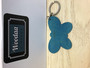 A17 Aarikka's keychain with a turquoise butterfly