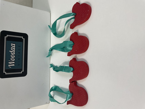 C50 Aarikkas christmas birds red 4pcs