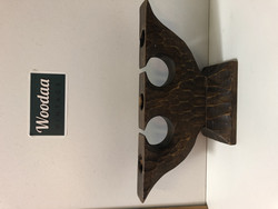 H47 Old wooden three-pronged candlestick