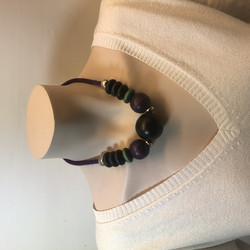 K149 Aarikkas necklace purple / green