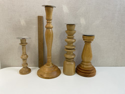 H31 Wooden candlesticks 4pcs