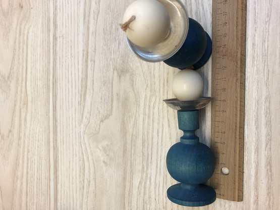 H15 Aarikkas Pikkiriikkinen candlestick in turquoise