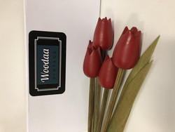 F108 Wooden little tulips 5pcs