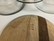 R20 Arabias wooden dish with 3 glass bowl