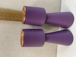 H93 Wooden purple candlesticks