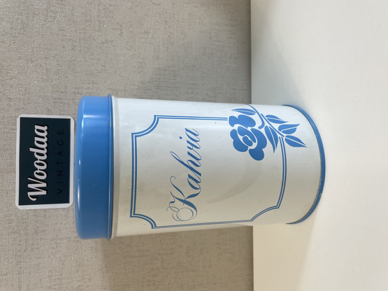 J40 Aarikka flower Tin Can blue and white