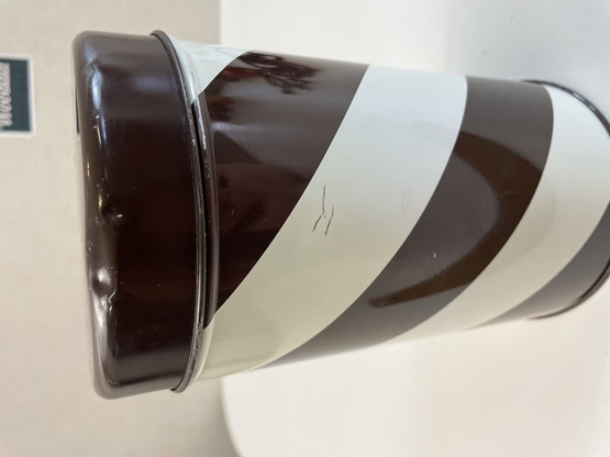 J43 Aarikka Riemuraita Tin Can brown and white
