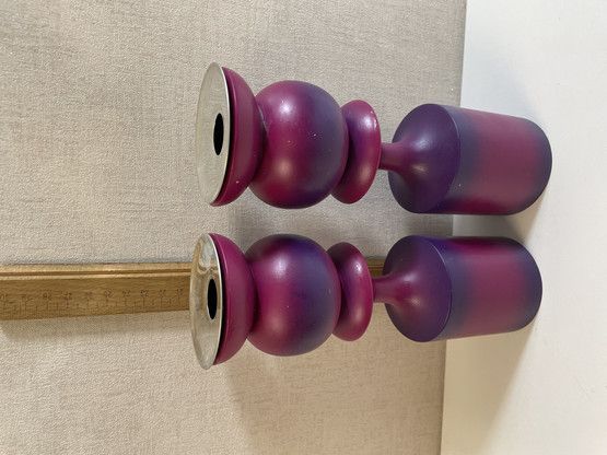 H149 wooden lilac candlestick