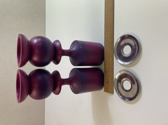 H149 wooden lilac candlestick
