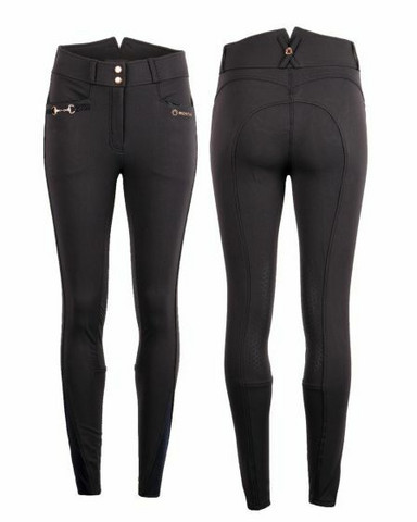 Montar Molly rosegold highwaist ratsastushousut, musta