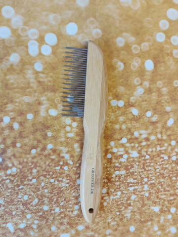 Detangler comb rotating - DOUBLE PINS, BAMBOO