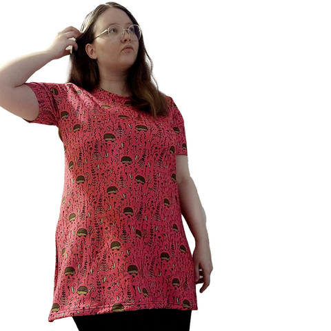 AAVA tunika Siiliniitty pinkki 3 hihanpituutta S-3XL taskuilla/taskuton