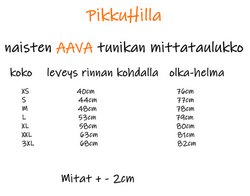 AAVA tunika Metsäväen teehetki, vihreä, 3 eri hihanpituutta XS-3XL taskuton/taskuilla