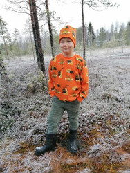 TRIKOO Ketunleipää oranssi trikoo leveys n. 160cm