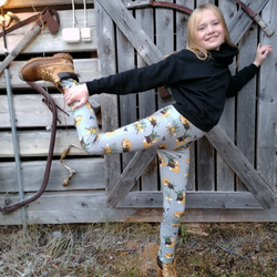 HUURRE legginssit Ketunleipää harmaa 86-152cm joustocollege