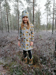 LAINE mekkotunika Ketunleipää harmaa 86-152cm trikoo