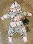 Jumpsuit, Koot 50/56 -86/92  -TILAUSTUOTE, Kukat -erilaisia