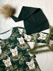 *ENNAKKO*Tonttulakki tupsulla tai kulkusella ,Forest green