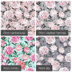 Molly dress (50-68) -TILAUSTUOTE ,Pionit -erilaisia