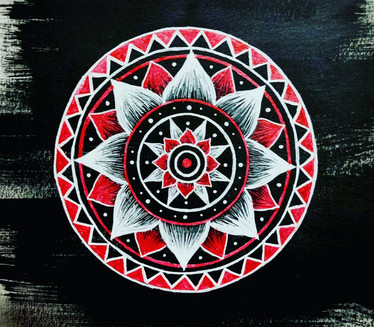 Maalaus, Punavalkea mandala