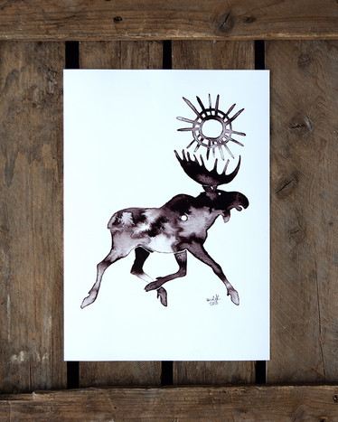A4-printti Aurinkohirvi