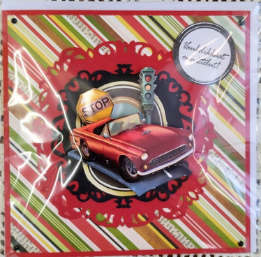 Käsintehty kortti, Auto onnittelukortti
