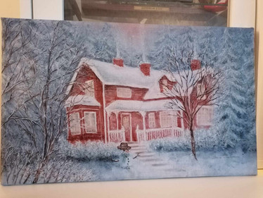 Valotaulu, talo talven keskellä
