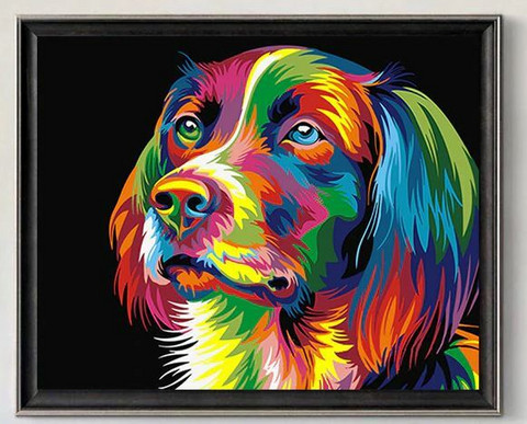 Väritettävä canvaskuva 40x50 cm, koira