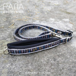 Finnero Ratia Sport säädettävä talutin 2 cm * 120-200 cm, musta
