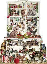 Joulukalenteri, kissojen joulu 41x56 cm