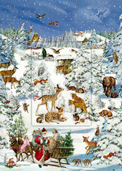 Joulukalenteri, metsäneläimet, lentikulaarinen ikkuna