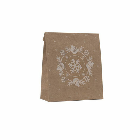 Lahjapussi Snowflake, koko L, Large: 260 x 120 x 370 + 80 mm