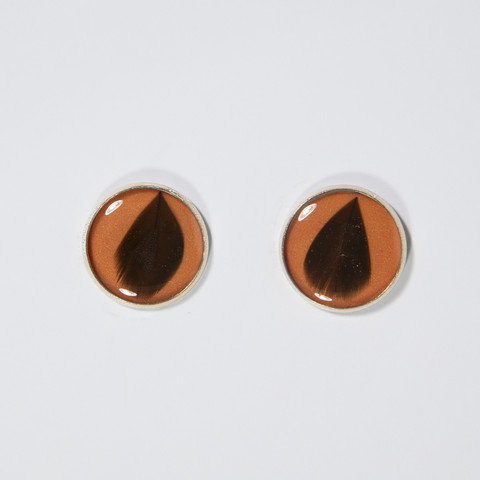 My little chicken earrings, orange/red