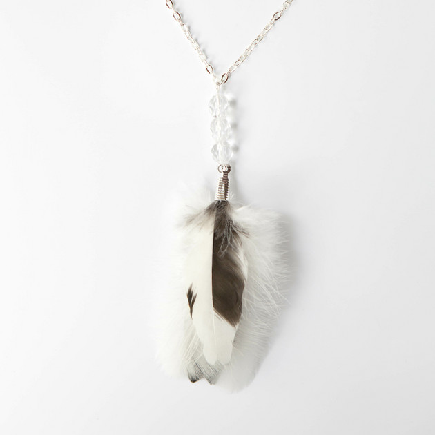 White feather sale necklace