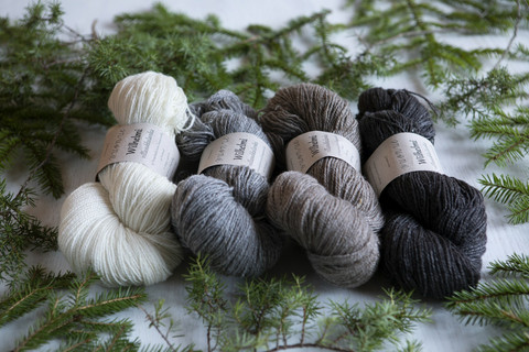 Wilhelmi wool sock yarn, natural white 90g