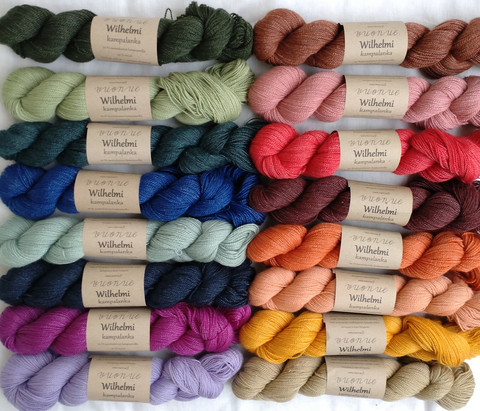 Wilhelmi  worsted yarn, dyed, different colors