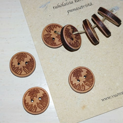 Buttons, 5 pcs, fern