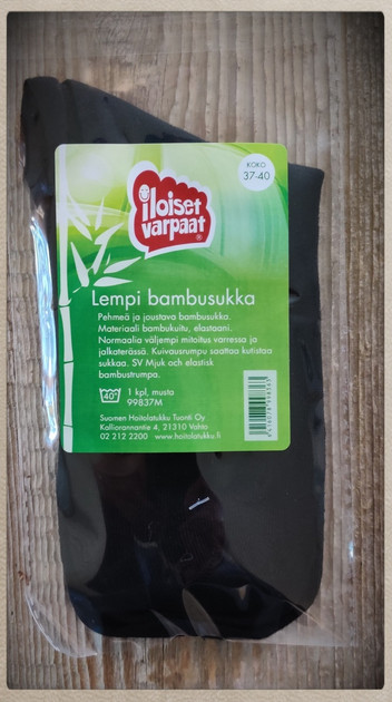 Lempi bambusukka 37-40, musta - Ekopuoti Norah