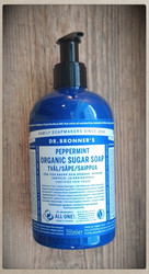 Dr.  Bronner`s sugar soap, käsi & vartalo pumppusaippua 355 ml - Piparminttu