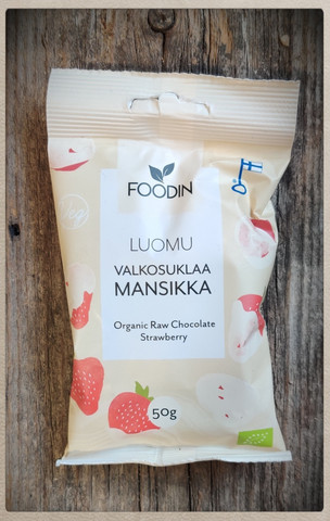 Valkosuklaamansikka, luomu