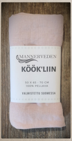 Keittiöpyyhe Pellava, vaaleanpunainen