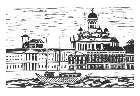 Helsinki-taidepostikortti
