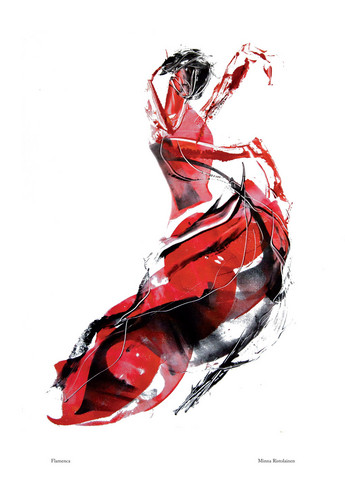 Flamenca -taidejuliste A3